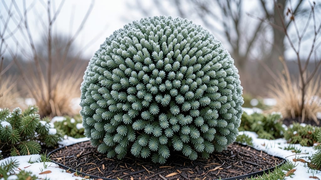 Mr. Bowling Ball Arborvitae Winter: Bold Blue-Green Year-Round Privacy Screen