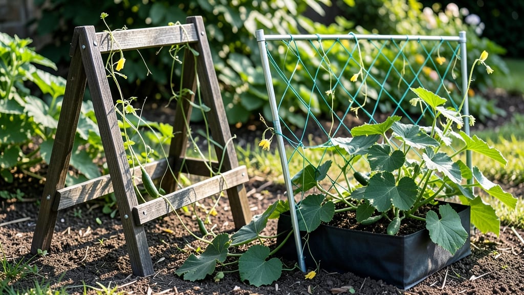 A Frame Cucumber Trellis: Space-Saving Vertical Garden for Bountiful Harvests