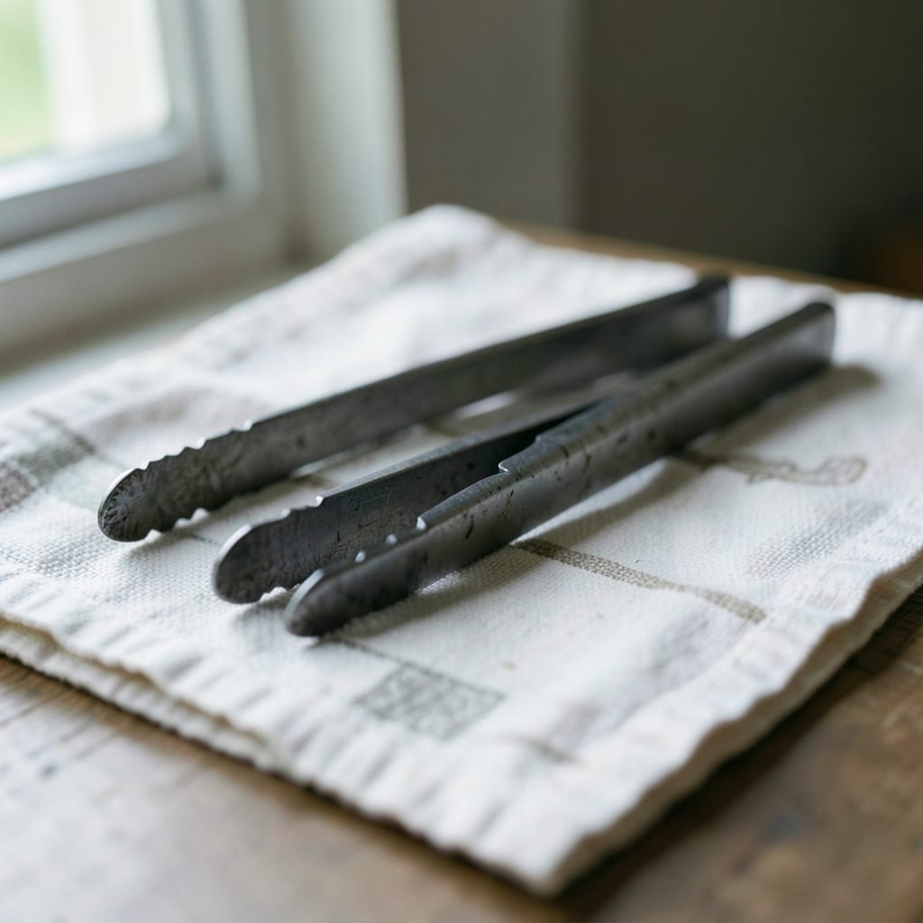 The metal tongs